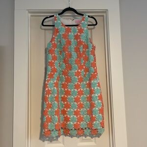 - Lilly Pulitzer Floral Dress - Orange and Mint
